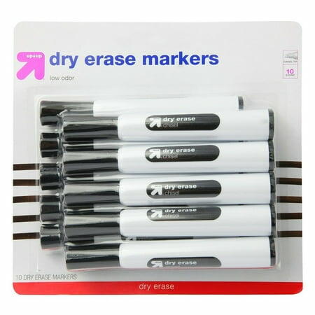 10pk Chisel Tip Dry Erase Markers Black