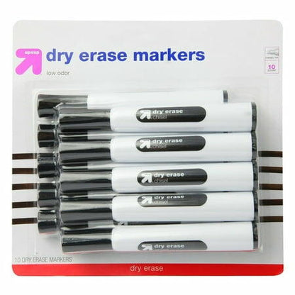 10pk Chisel Tip Dry Erase Markers Black