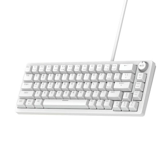 North Base Computer Keyboard - White: 60% Mechanical USB-A, 68 Keys, Backlit