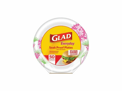 Glad Paper Plates 8.5 Pink Hydrangea 50 Ct