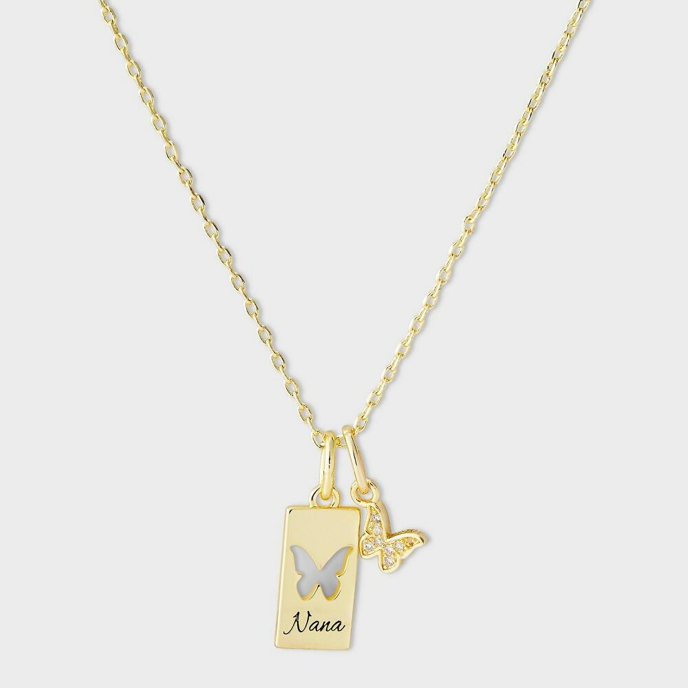 14k Gold Dipped "Nana" Butterfly Tag
