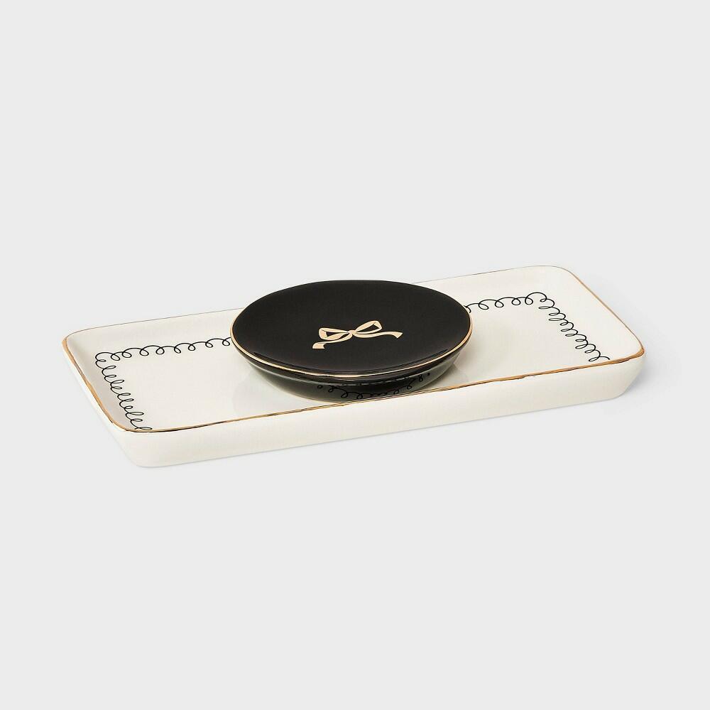 Bow Tray Set 2pc - A New Day™ - Gold/Black