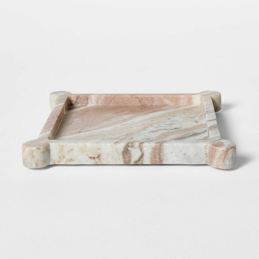 8" Marble Catchall Tray Off-White