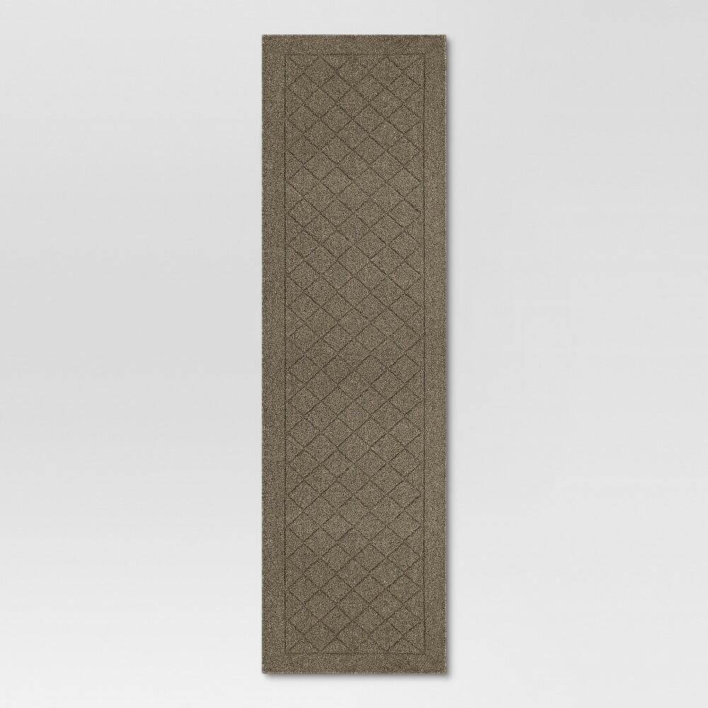 2'x7' Washable Runner Diamond Clarkson Tufted and Hooked Rug Tan - Threshold™