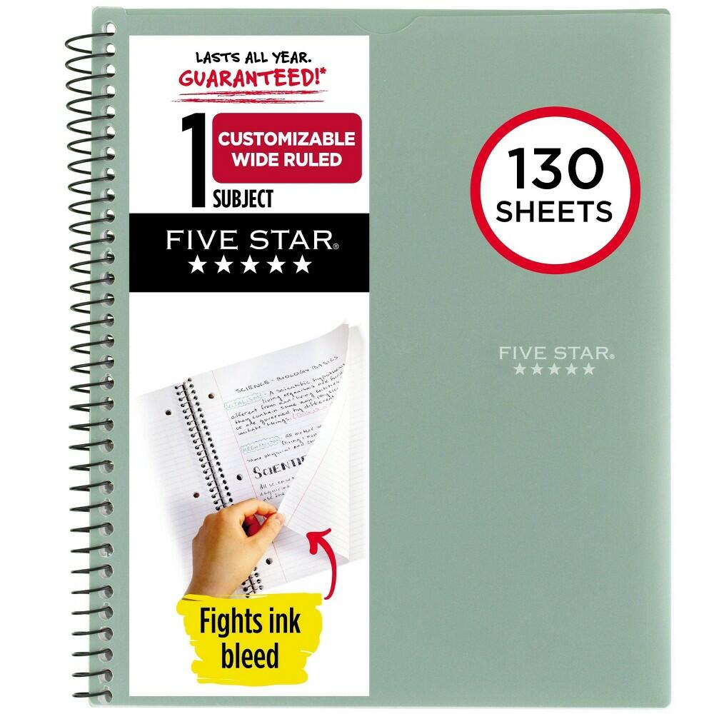 Five Star 130 Sheets 1 Subject Wide Ruled Notebook
