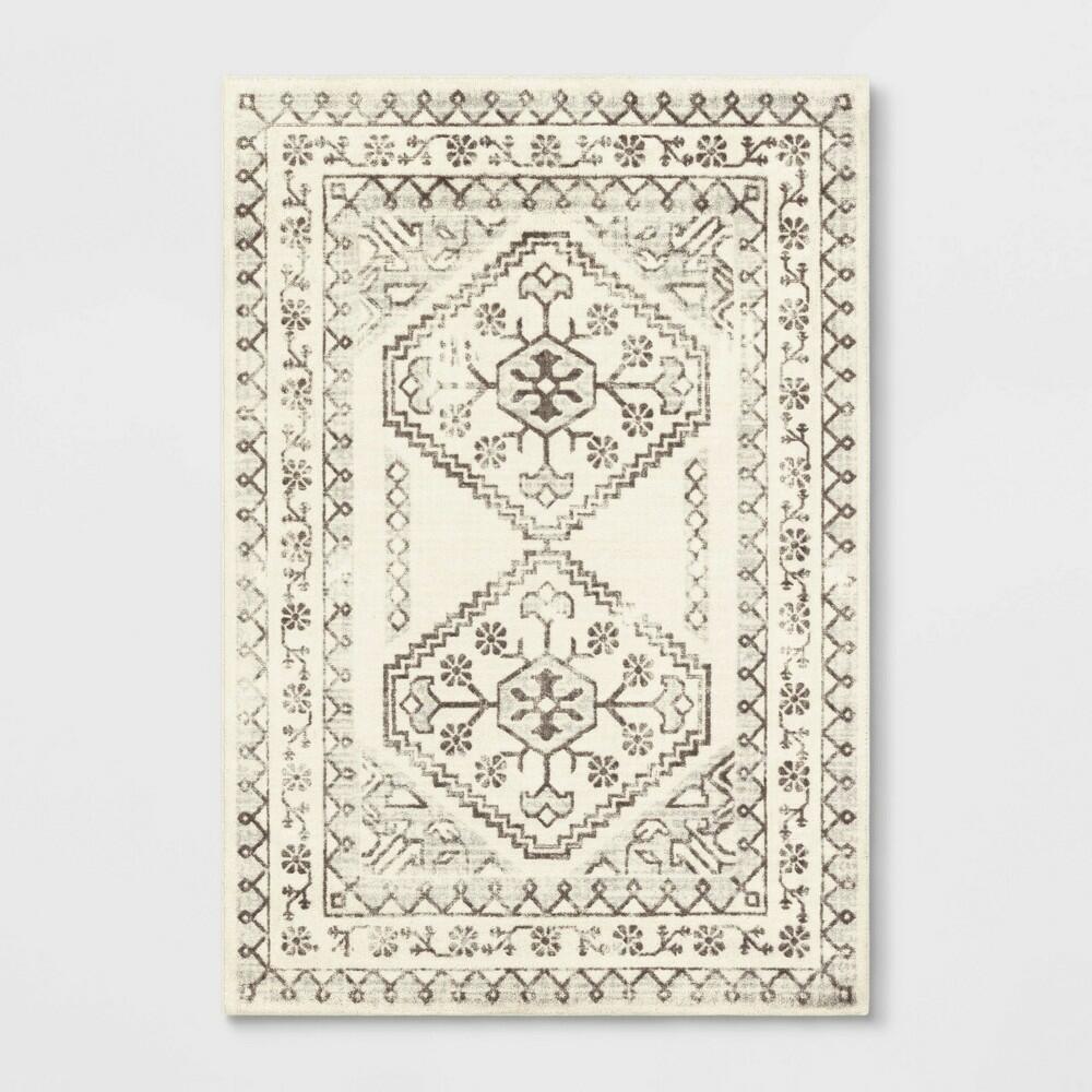 7'x10' Kensington Washable Persian Style Cream Rug Cream - Threshold