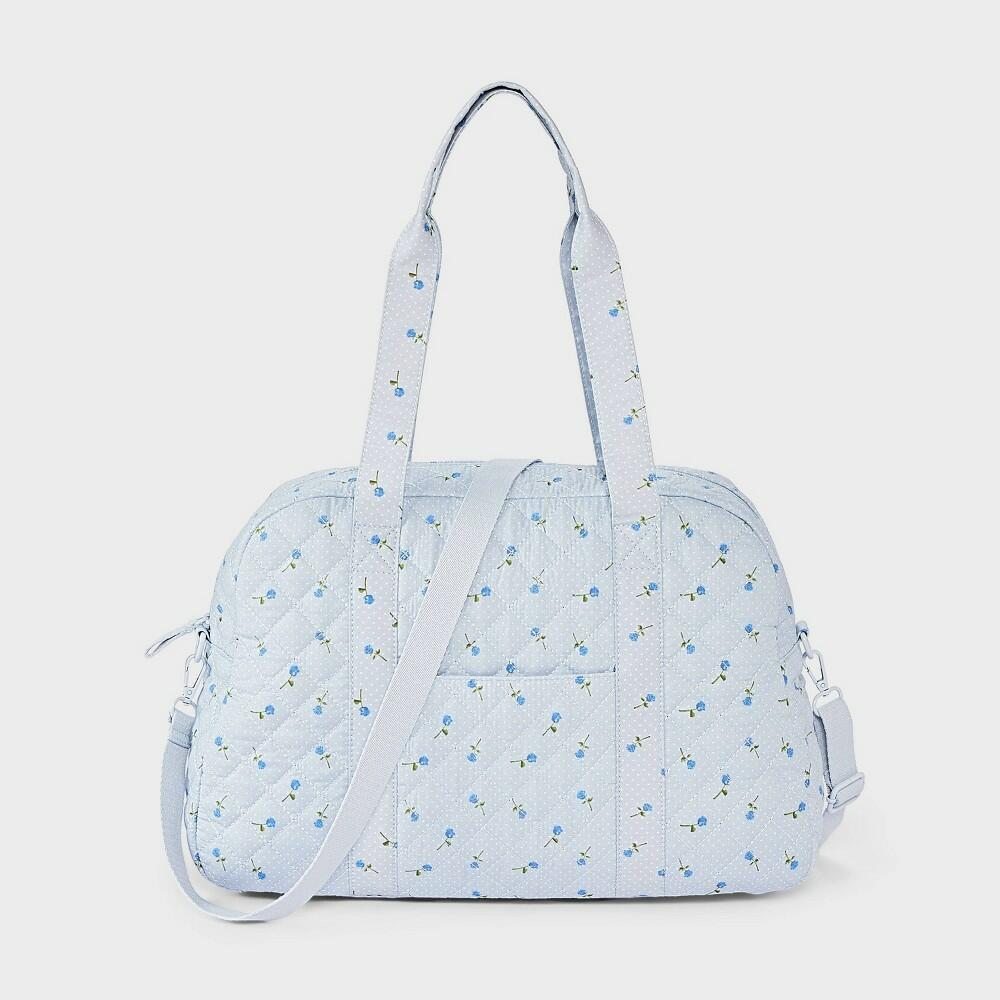 Girls' Floral Quilted Duffel Bag - art class™ Blue