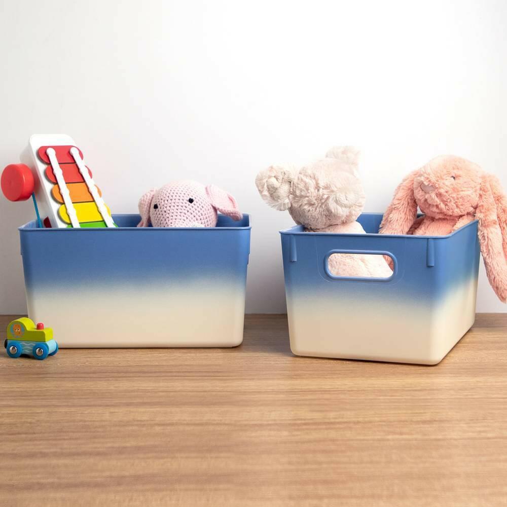 Decorative Storage Ombre Bin Blue