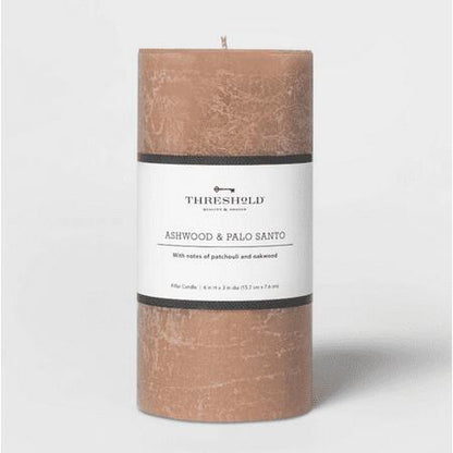 Pillar Ashwood and Palo Santo Candle Tan