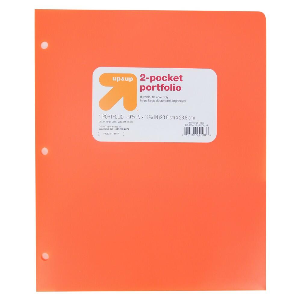 2 Pocket Plastic Folder Orange - up&up™