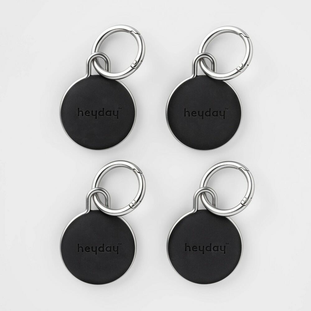 heyday AirTag Silicone Keychains 4-Pack, Black
