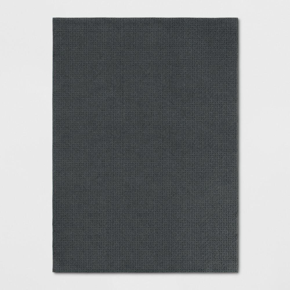 4'x5'6" Washable Solid Machine Tufted Accent Rug Gray - Threshold™