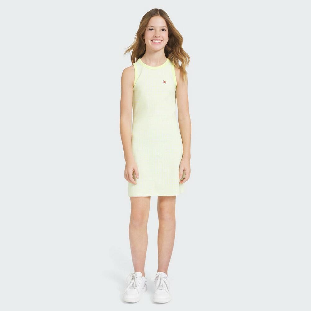 Girls S 7/8 Champion High Neck Ribbed Gingham Tank Dress