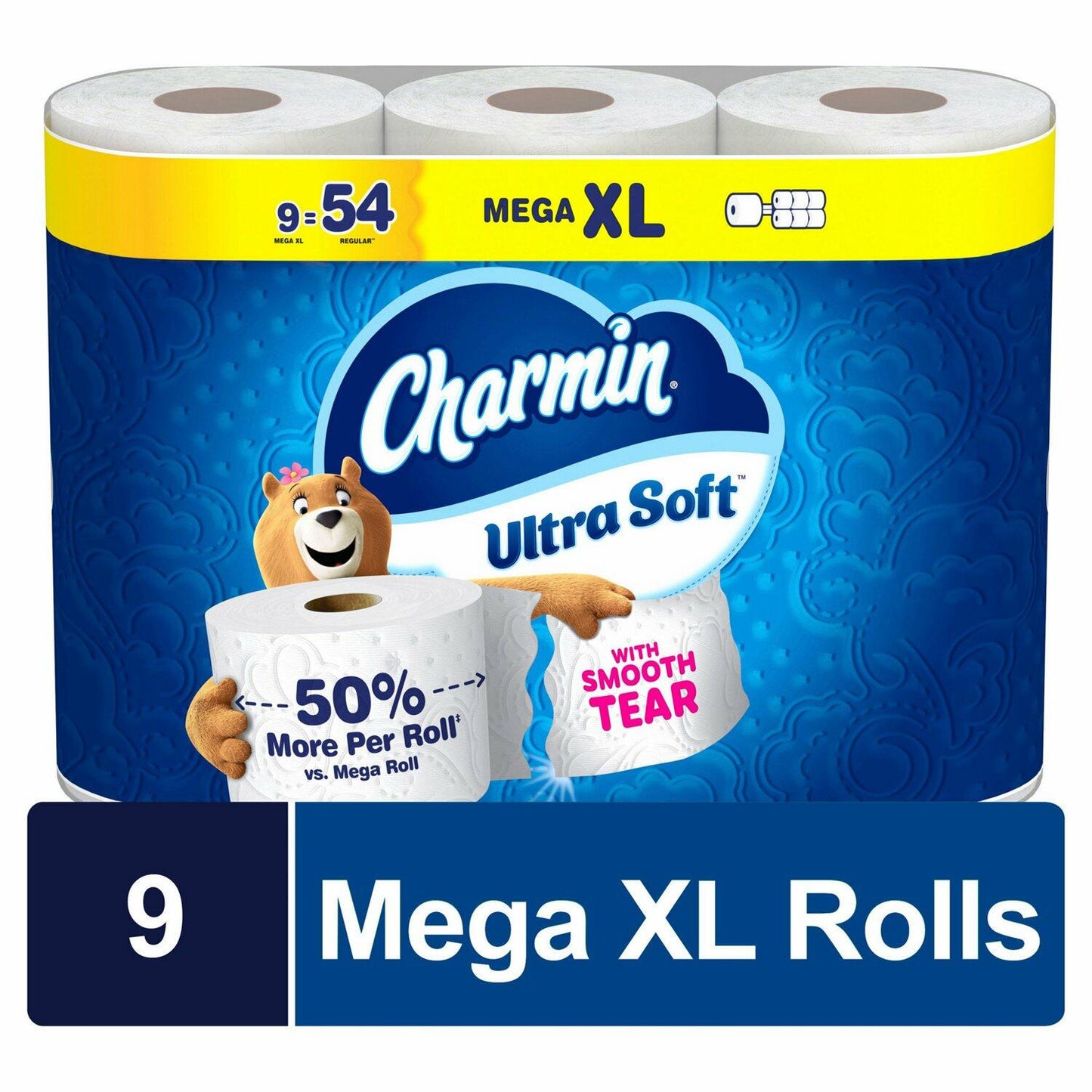 Charmin Ultra Soft Toilet Paper 9 Super Mega Rolls