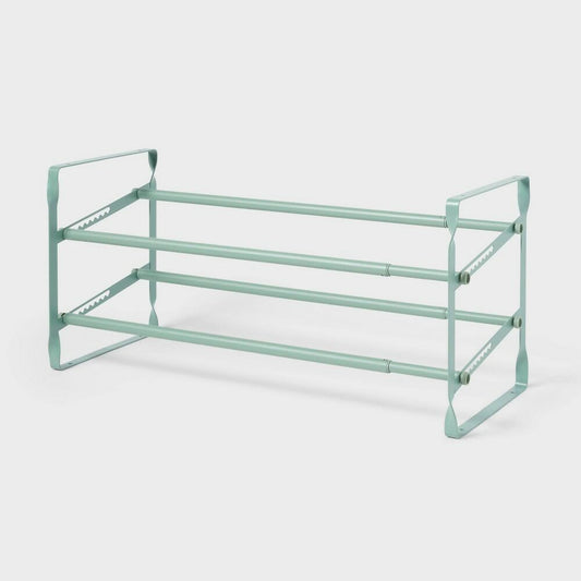 2 Tier Expandable Shoe Rack Green - Brightroom™