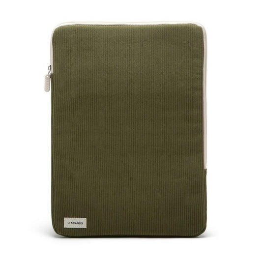 U Brands 15"x10.5" Corduroy Laptop Pouch Olive