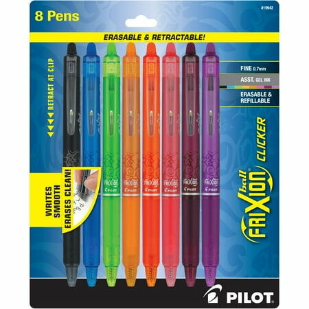 Pilot FriXion Clicker Erasable Gel Ink Pens 8 Count
