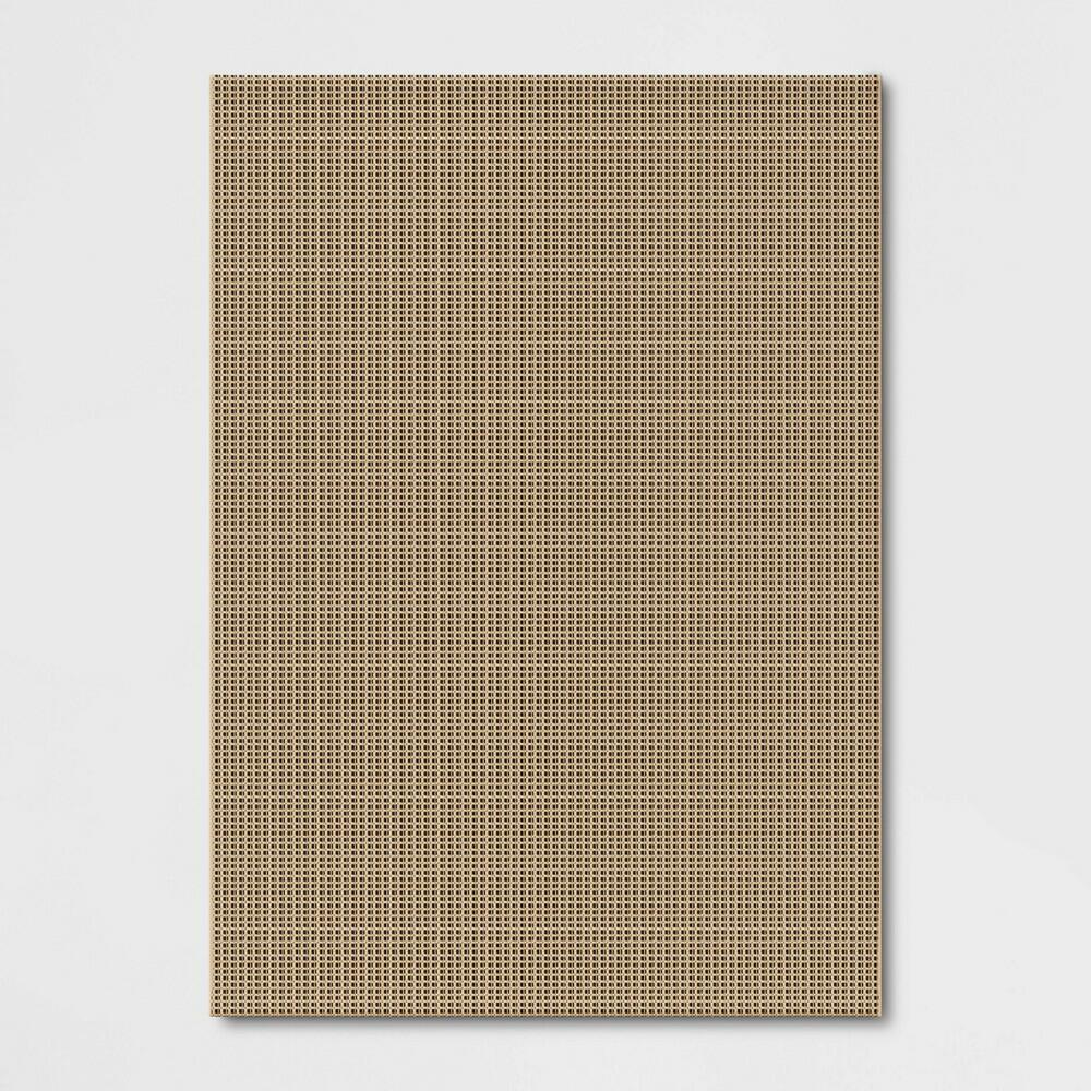 5'3"x7' Micro Grid Rectangular Woven Outdoor Area Rug Black/Beige - Threshold™