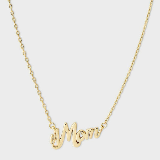 14k Gold Dipped "1 Mom" Nameplate Necklace