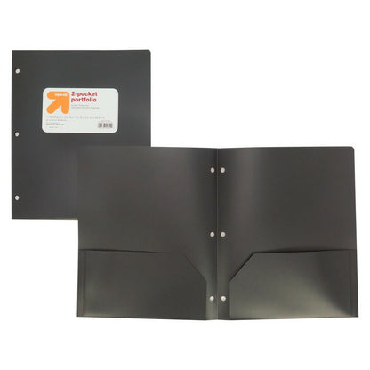 2 Pocket Plastic Folder Black - up&up™