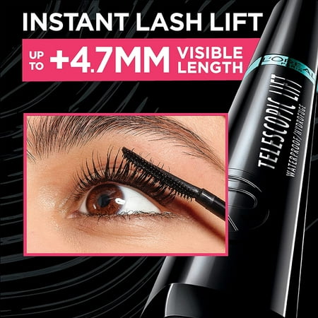 L'Oreal Paris Telescopic Lift Waterproof Liquids Mascara, Black, 0.33 fl oz