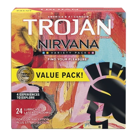 Trojan Nirvana Collection Variety Pack Condoms - 24 count *Exp 2026/07/01* *Damaged Box*