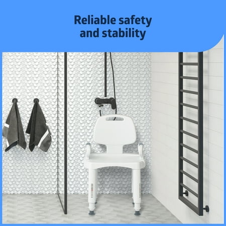 Medline Premium Series Plastic Shower Chair with Backrest  *Damaged Package See Desc*