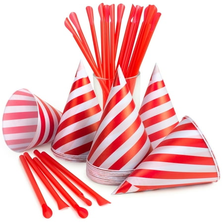 Nostalgia Snow Cone Cups & Spoon Straws, 20 ct