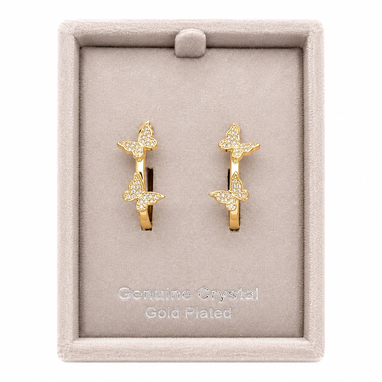 City x City Gold Plated Butterfly Earrings