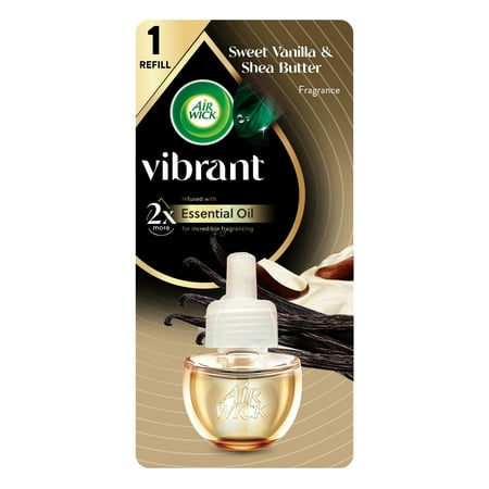 Air Wick Vibrant Plug-In Scented Oil Air Freshener Warmer Refill, Sweet Vanilla and Shea Butter *Damaged Box*