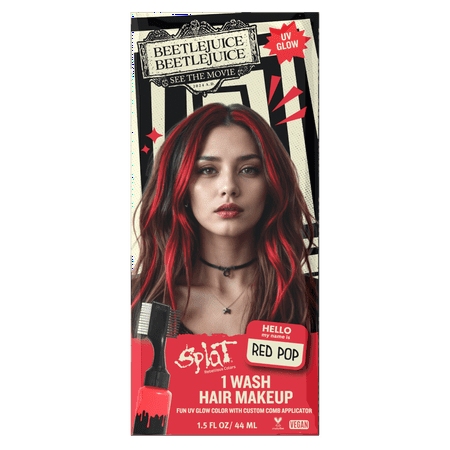 Splat One-Wash Temporary Hair Dye Beetlejuice Beetlejuice - Red Pop *Damaged Box*