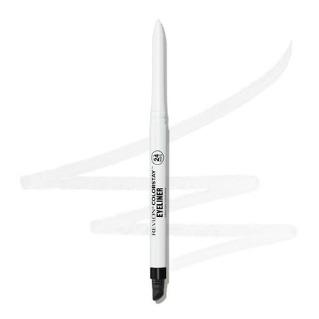 Revlon ColorStay Waterproof Eyeliner Pencil, Built-In Sharpener, 215 White, 0.01 oz
