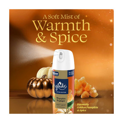 Glade Compressed Gas Air Freshener Aerosol - Pumpkin & Ginger, 8.0 oz *Damaged Bottle*