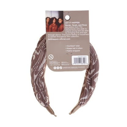 Goody Tru X Let It Happen Collab Ouchless  Pleated Fabric Knotted Headband Tan