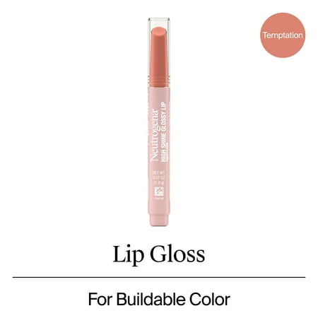 Neutrogena High Shine Glossy Lip with Vitamin E, Temptation, 0.07 oz