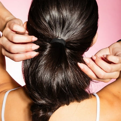 Gimme Beauty Seamless Hair Ties for Fine Hair, Ponytail Holder, Dark Brown, 12 Count