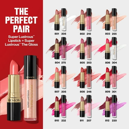 Revlon Super Lustrous Pearl Lipstick, Creamy Formula, 806 Electric Melon 0.15 oz