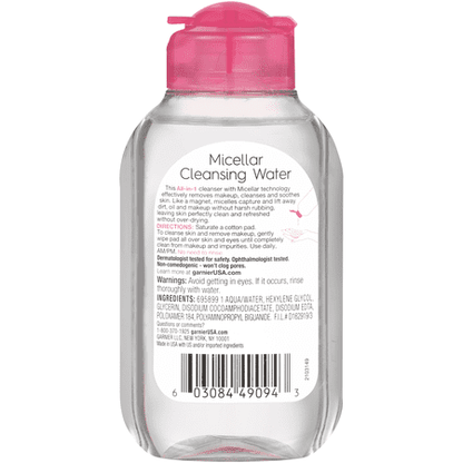 Garnier SkinActive Micellar Cleansing Water All in 1 Makeup Remover, Adult, 3.4 fl oz