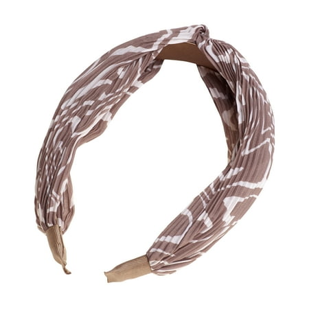 Goody Tru X Let It Happen Collab Ouchless  Pleated Fabric Knotted Headband Tan