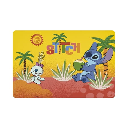 Zak Designs 11.8 x 17.6 Inch Disney Stitch Reusable Kids Plastic Placemat