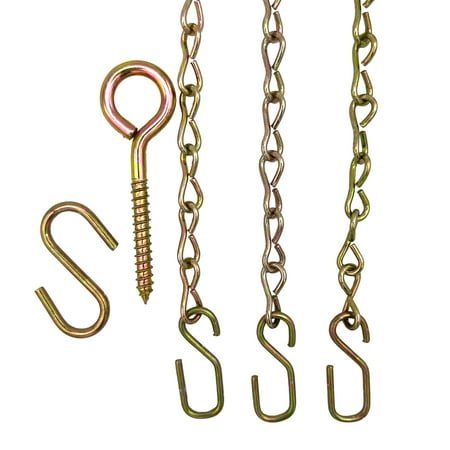 Flower Pot Hanging Kit, #14 Jack Chain, Peerless Chain Company, 24 Inch Chain, Zinc