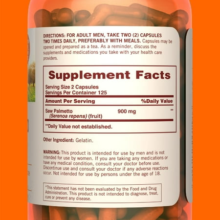 Sundown Saw Palmetto Supplement, Supports Men's Health - 250 ct *Exp 03/2026*