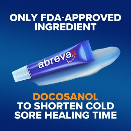 Abreva Docosanol 10 Percent Cold Sore and Fever Blister Treatment Cream Tube, 2G *Exp 5/25*