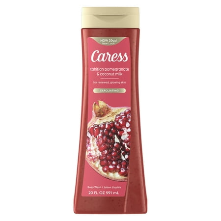 Caress Body Wash Exfoliating Shower Gel - Tahitian Pomegranate & Coconut Milk - 20 oz