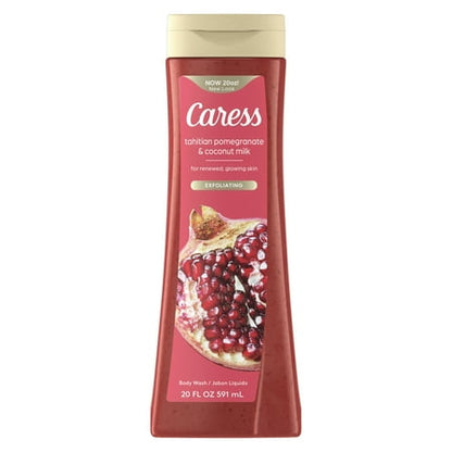 Caress Body Wash Exfoliating Shower Gel - Tahitian Pomegranate & Coconut Milk - 20 oz