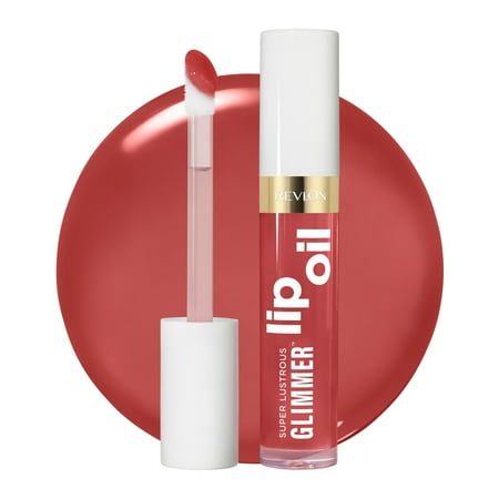 Revlon Super Lustrous Glimmer Nourishing Lip Oil, 008 Just Toasty, 0.13 fl oz