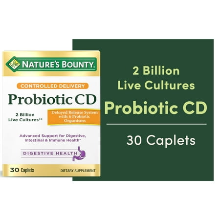 Nature's Bounty Controlled Delivery Digestive Probiotic Caplets Dietary Supplement - 30 ct *Exp 01/2026* *Damaged Box*