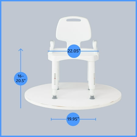 Medline Premium Series Plastic Shower Chair with Backrest  *Damaged Package See Desc*