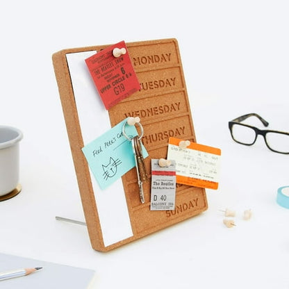 Suck UK Cork Whiteboard Weekly Planner | White Board Organiser | Office Accessories | Weekly Desk Planner