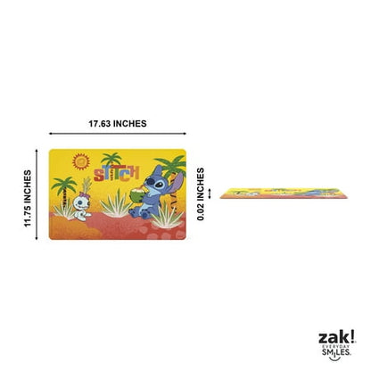 Zak Designs 11.8 x 17.6 Inch Disney Stitch Reusable Kids Plastic Placemat